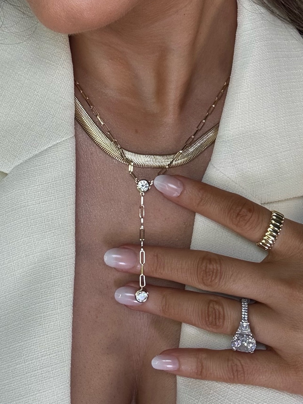 Crystal Lariat Necklace